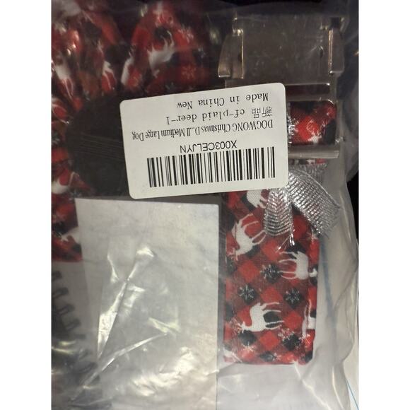 Adjustable Multicolor Dog Leash With Bow for Small-Med Dogs Red Plaid Reindeers - Picture 9 of 9